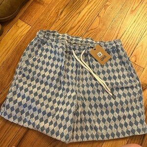 OAS navy diamond terry shorts